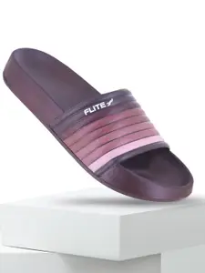 FLITE Men Striped Rubber Sliders