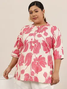 EXTRA LOVE BY LIBAS Floral Printed Panelled Kurti