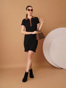 Chemistry Bodyon Shirt Coller Midi Dress