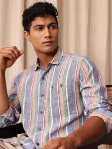 Mr Bowerbird Premium Tailored Fit Striped Linen Casual Shirt