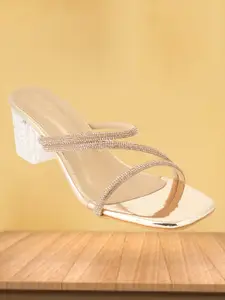 DressBerry Embellished Block Sandals