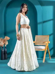 TIKODI Embroidered Sequinned Semi-Stitched Lehenga & Unstitched Choli With Dupatta