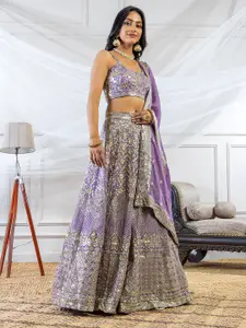 TIKODI Embroidered Zari Semi-Stitched Lehenga & Unstitched Choli With Dupatta