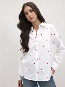 The Roadster Lifestyle Co. Embroidered Casual Shirt
