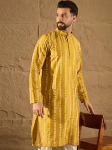 House of Pataudi Men Ethnic Motifs Printed Straight Kurta