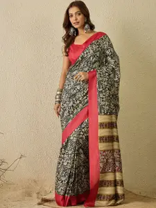 Saree mall Kalamkari Ready to Wear Block Print Sarees