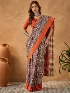Saree mall Kalamkari Block Print Ready to Wear Sarees