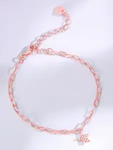 GIVA Set Of 2 925 Sterling Silver Rose Gold-Plated Anklets