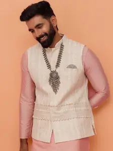 KISAH Printed Mandarin Collar Nehru Jacket