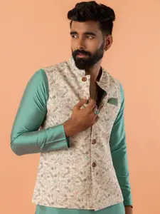 KISAH Mandarin Collar Printed Nehru Jacket