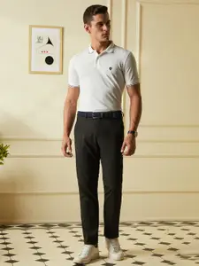 Van Heusen Sport Men White Solid Polo Collar T-shirt