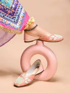 JM Looks Women Ethnic Jutti Fulkari Mojari Bellies Slip-On Shoes