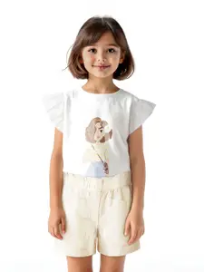 max Girls Solid Regular Fit Mid-Rise Cotton Regular Pure Cotton Shorts