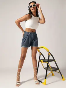 Belliskey Women Solid Denim Shorts