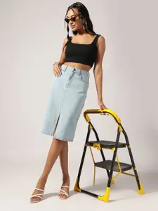Belliskey Denim A-Line Knee length Skirt