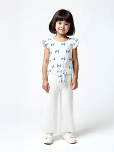 max Girls Conversational Print Round Neck Top