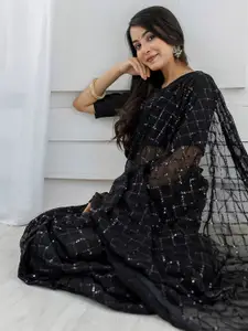 Satrani Embellished Sequinned Ready to Wear Saree