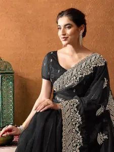 Satrani Embellished Embroidered Saree