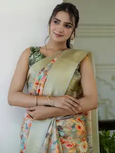 Satrani Floral Print Ready to Wear Saree