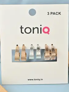 ToniQ Set Of 3 Gold-Plated Contemporary Half Hoop Earrings