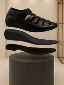 Bxxy Men 3 inch Hidden Height Increasing Formal Velcro Shoe-Style Roman Sandals