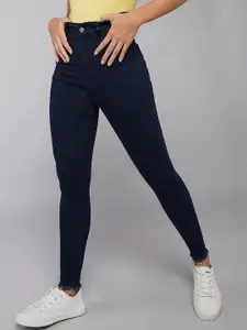 DOLCE CRUDO Women No Fade High-Rise Cat Scratches No Fade Stretchable Jeans