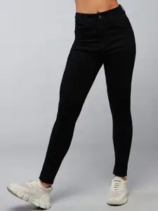 DOLCE CRUDO Women Slim Fit High-Rise Cotton Stretchable Jeans