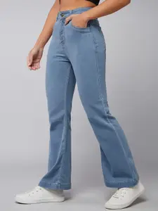 DOLCE CRUDO Women Bootcut High-Rise Heavy Fade Stretchable Jeans