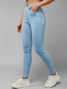 DOLCE CRUDO Women Skinny Fit High-Rise Heavy Fade Jeans