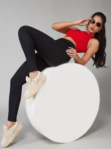 DOLCE CRUDO Women Skinny Fit High-Rise Heavy Fade Stretchable Jeans