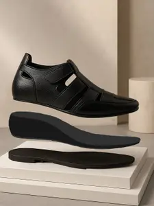 Bxxy Men 3 inch Hidden Height Increasing Formal Velcro Shoe-Style Roman Sandals