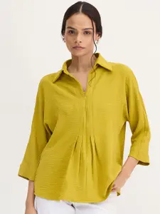 FEMMELLA Women Solid Shirt Style Regular Top