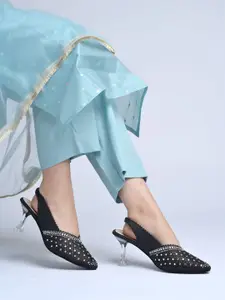 Stylestry Embellished Stiletto Heel Mules