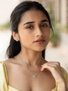 SHAYA Fly On Butterfly Earrings & Necklace Matching Set Crafted In 925 Silver