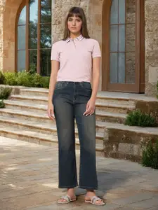 U.S. Polo Assn. Women High-Rise Straight Fit Light Fade Stretchable Jeans