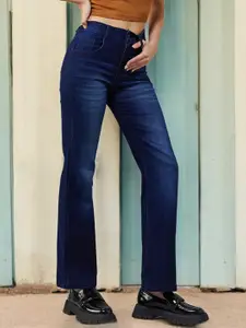 BAESD Women Wide Leg Mid-Rise Stretchable Jeans