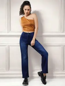 BAESD Women Wide Leg Mid-Rise Stretchable Jeans