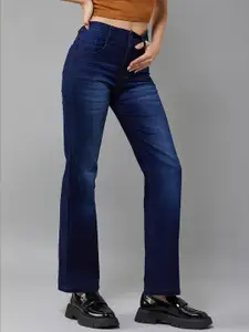 BAESD Women Wide Leg Mid-Rise Stretchable Jeans