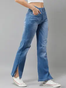 BAESD Wide Leg Mid-Rise Light Fade Stretchable Jeans