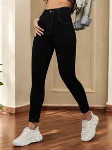 BAESD Skinny Fit High-Rise Heavy Fade Stretchable Jeans