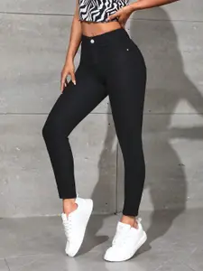 BAESD Women Skinny Fit High-Rise Heavy Fade Jeans