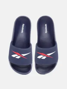 Reebok Men Vector Brand Logo Print Sliders