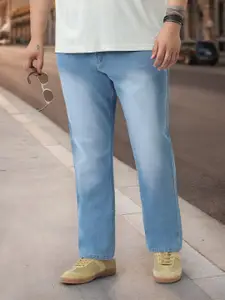 Urbano Plus Men's Light Blue Straight Fit Washed Stretchable Jeans