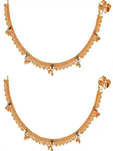 WomenSky Pack of 2 Alloy Anklet