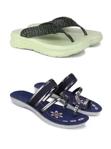 PENNEN Women Multicoloured Thong Flip-Flops