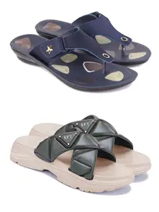 PENNEN Women Multicoloured Thong Flip-Flops