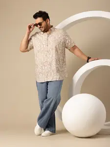 Sztori Men Plus Size Printed Casual Shirt