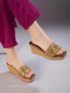 Inc 5 Women Embellished Wedge Heel Sandal