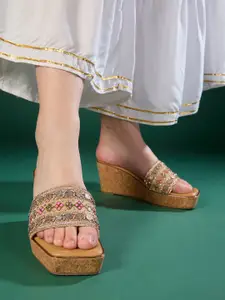 Inc 5 Women Embellished Wedge Heel Sandal