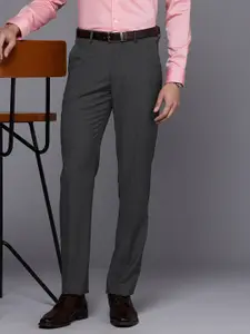 Louis Philippe Men Self Design Textured Formal Trousers